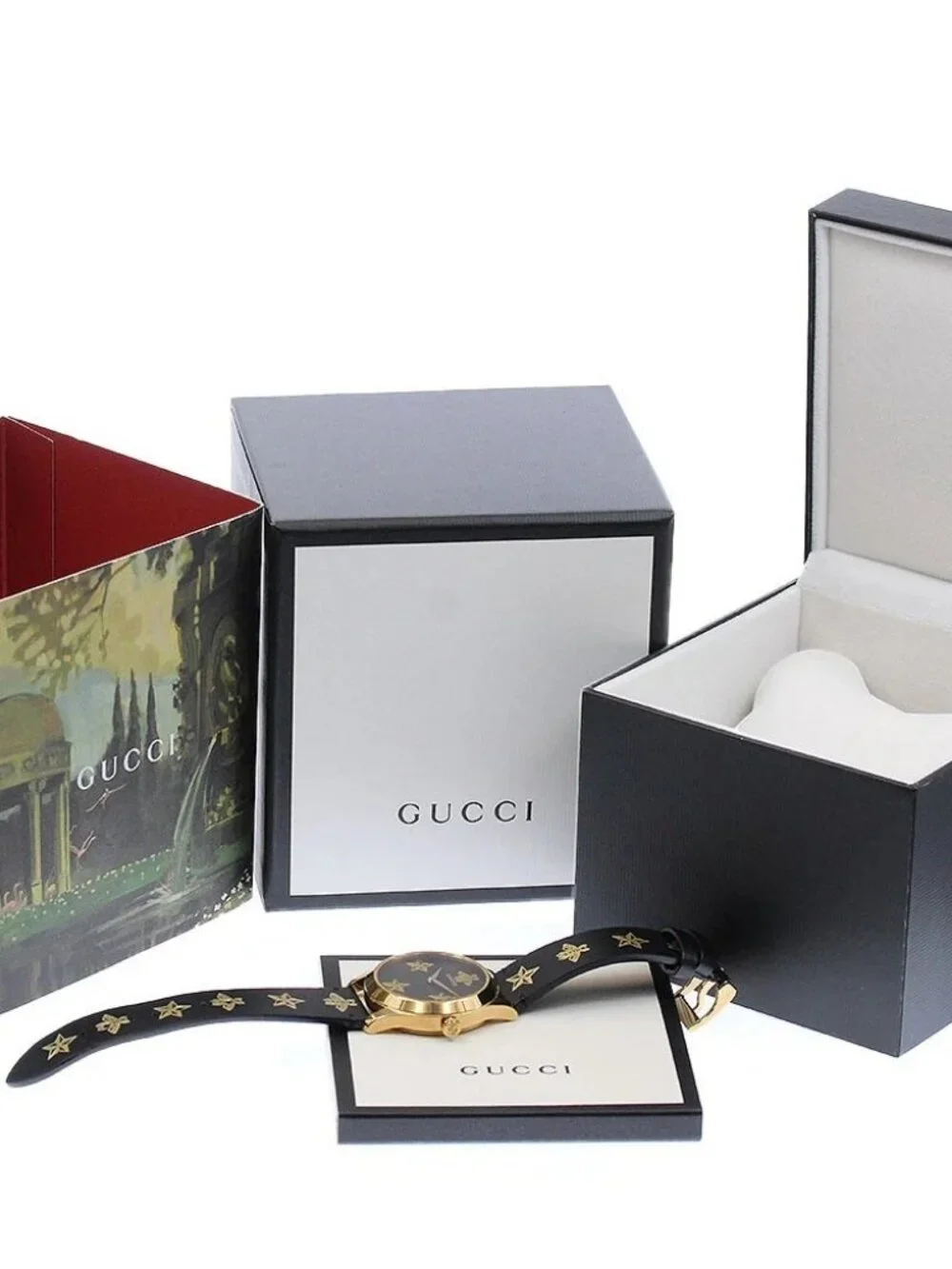GUCCI G Timeless 126.4/YA1264055 Bees & stars black Dial Quartz Men's _968382